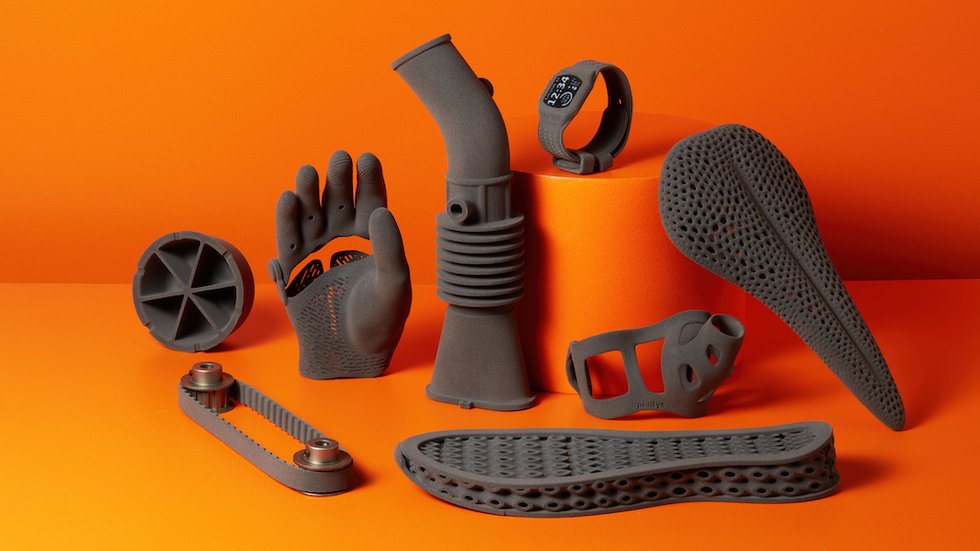 Parts 3D printed in Formlabs TPU 90A Powder