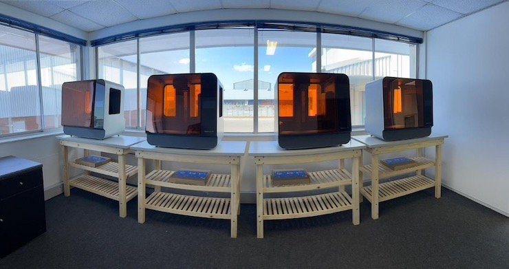 Form 3L printers at Dreamsmith's workspace in Cape Town, South Africa